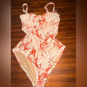 Tropical Orange and Cream Swimsuit